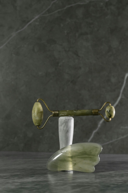 Glowora™ Jade Glow Set — Face Roller + Gua Sha